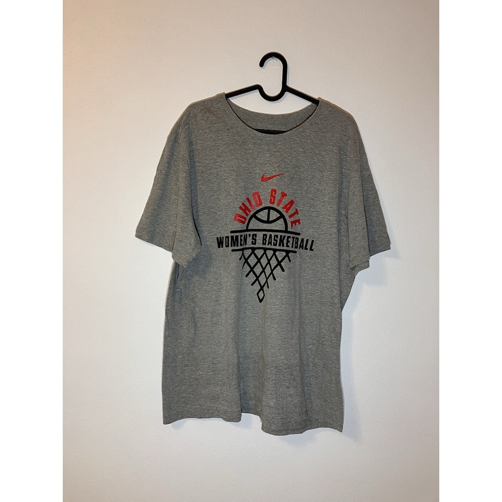 Nike Tee Ohio State‎ Women's Basketball XL Logo Swoosh "Just Do It" Gray